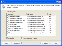 PA 7.5 Printing fonts, screen 2