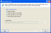 PA 7.5 Uninstalling fonts, screen 1