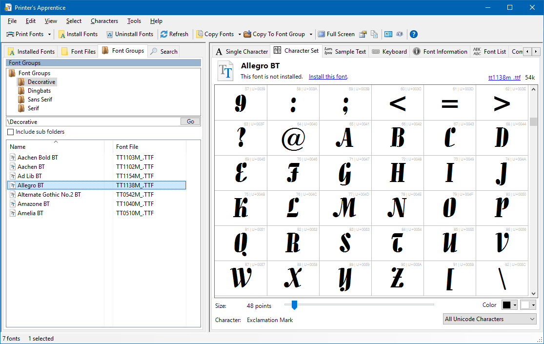 Manage your font files with Printer's Apprentice