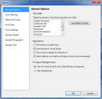 PA 8.0 - Options dialog