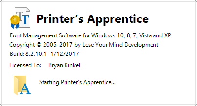 Printer's Apprentice - Splash screen