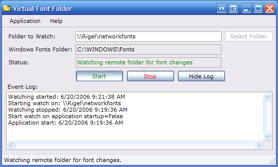 Click to view Virtual Font Folder 1.04 screenshot